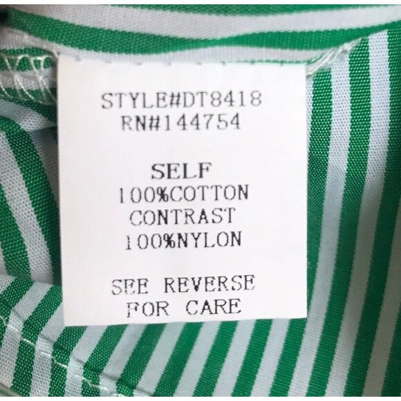 Davi & Dani Striped Pullover Long Sleeve Top in Green/White - Size Small - Picture 4 of 5